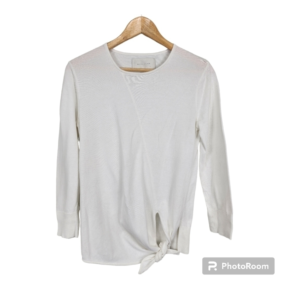 Brochu Walker White Crew Neck Sweater Size S